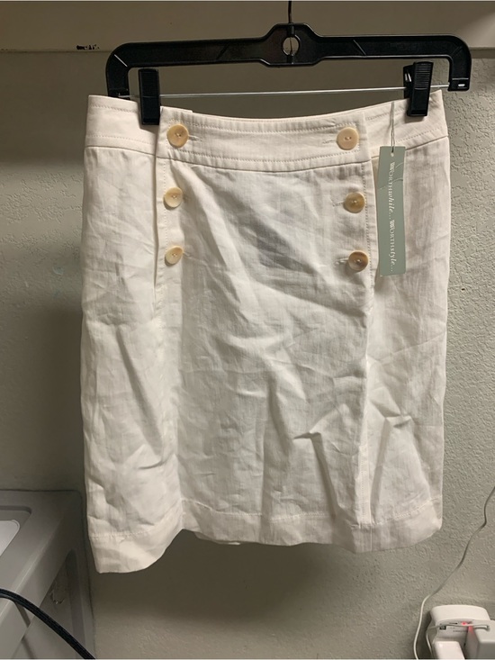 Worth Dresses & Skirts - Worth White Midi Button-Accent Linen Skirt NWT